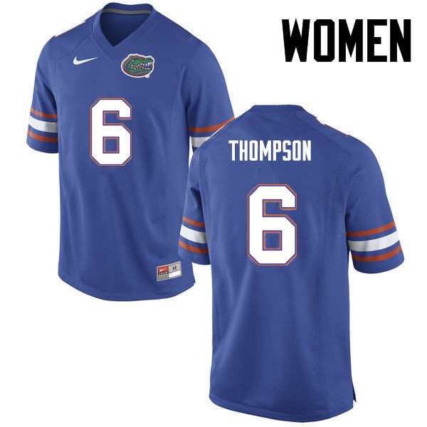Florida Gators Women #6 Deonte Thompson College Football Jersey Blue